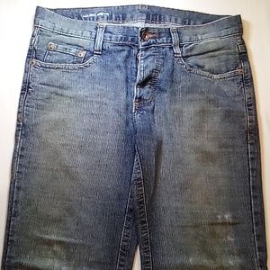 Etzo, Size 32"x32", Button Fly, Boot Cut, Blue Denim Jeans